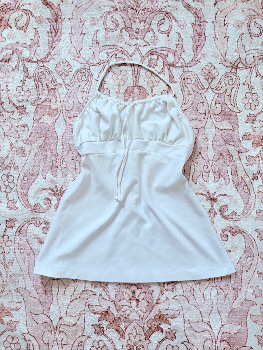 Pajar White Halter Tank with Gathered Bust